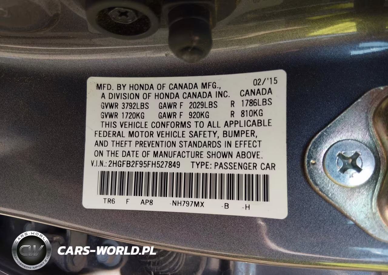2015 Honda Civic Ex-L VIN:2HGFB2F95FH527849 - 9
