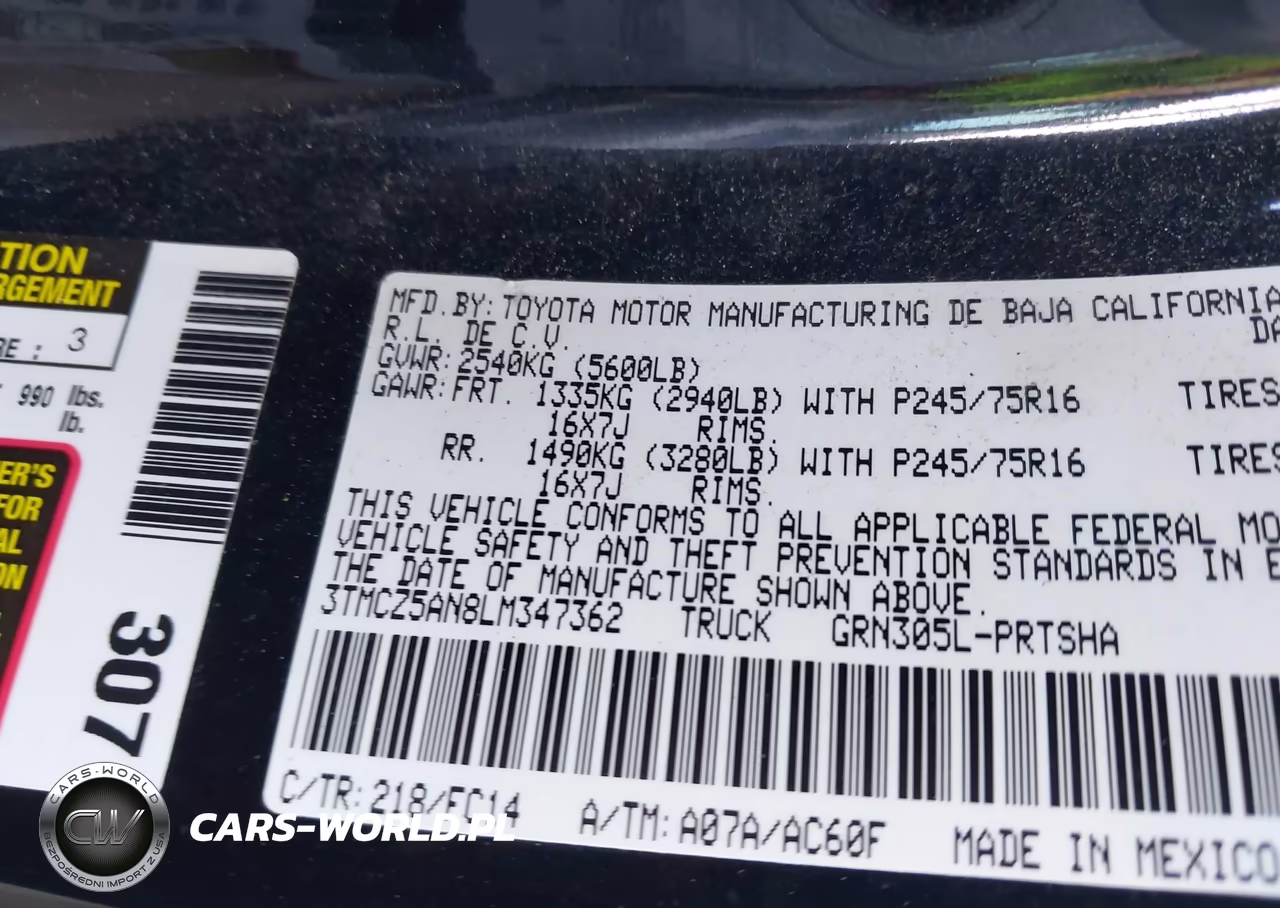 2020 Toyota Tacoma Sr5 V6 VIN:3TMCZ5AN8LM347362 - 9