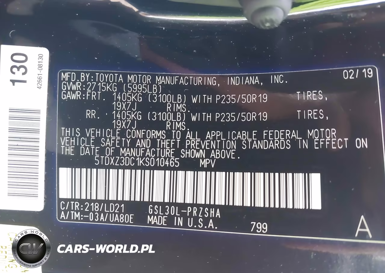 2019 Toyota Sienna Se Premium 8 Passenger VIN:5TDXZ3DC1KS010465 - 9