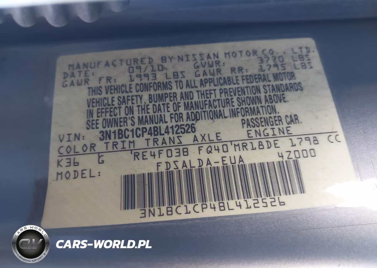 2011 Nissan Versa 1.8S VIN:3N1BC1CP4BL412526 - 9