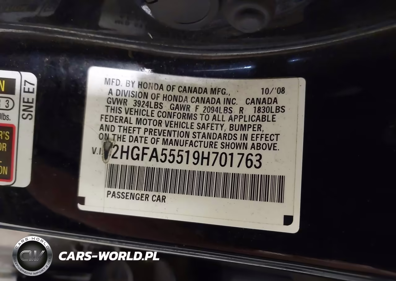 2009 Honda Civic Si VIN:2HGFA55519H701763 - 9