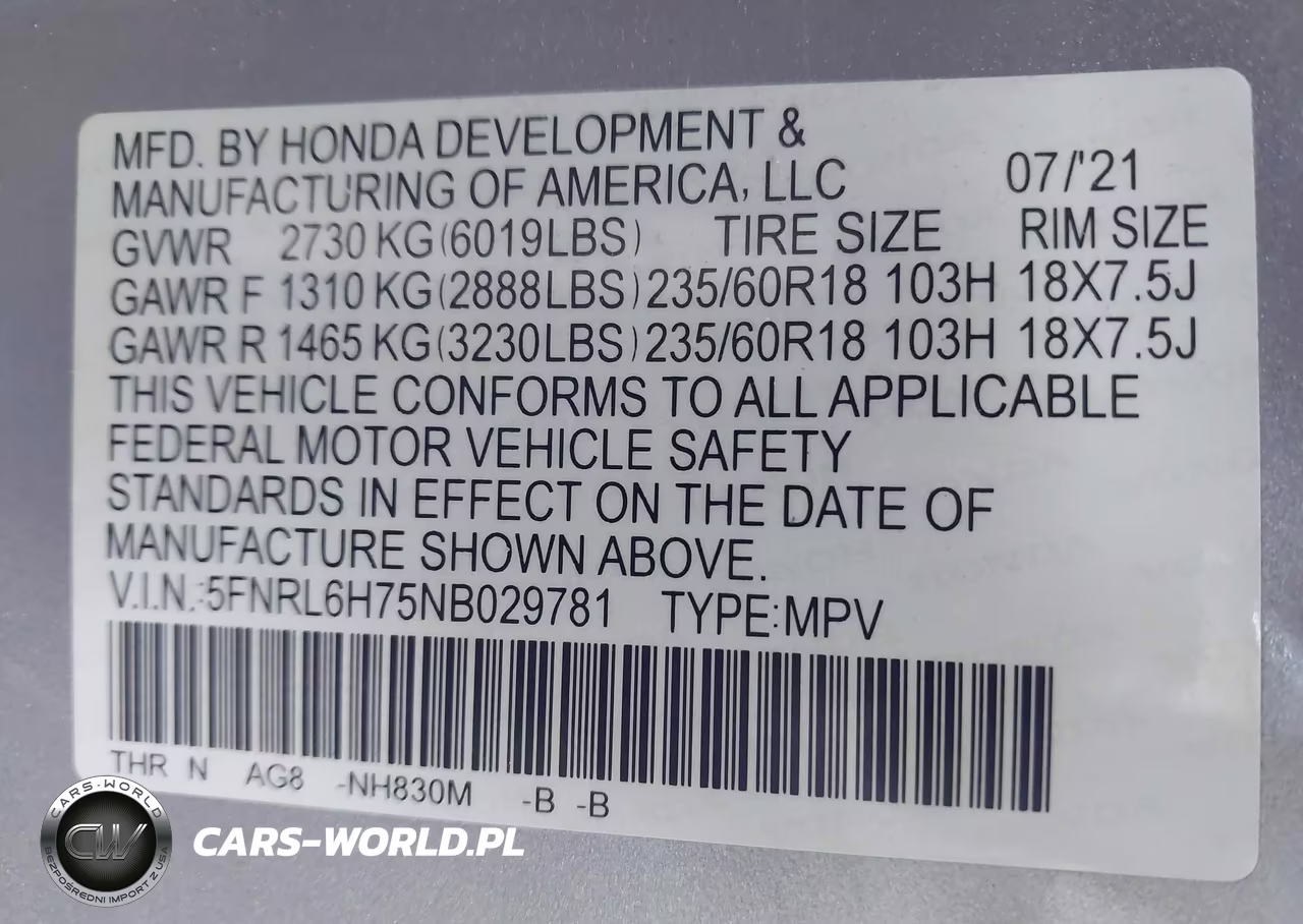 2022 Honda Odyssey Ex-L VIN:5FNRL6H75NB029781 - 9