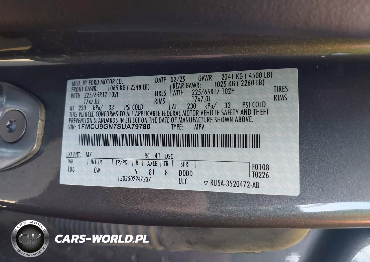 2025 Ford Escape Active VIN:1FMCU9GN7SUA79780 - 9