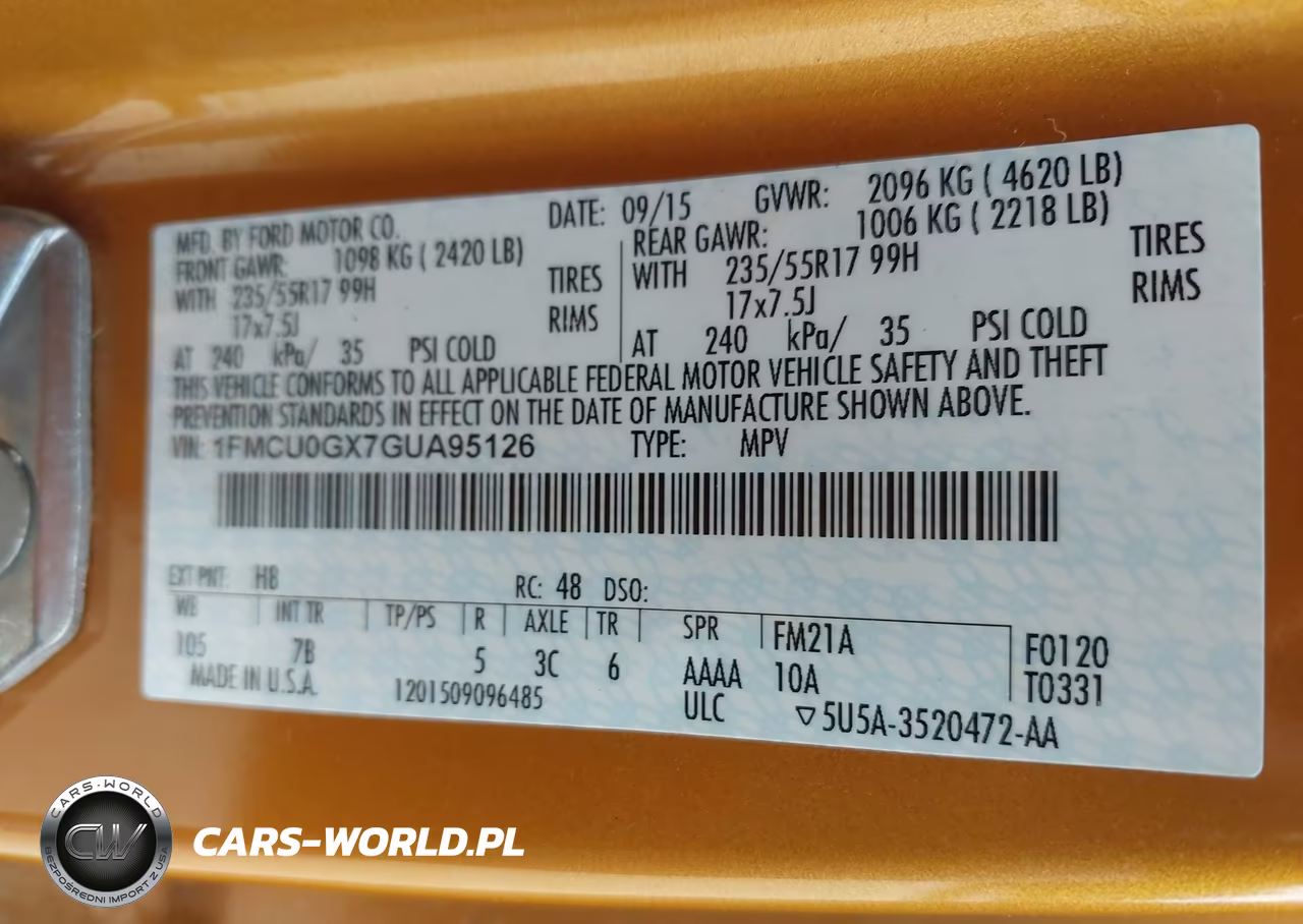 2016 Ford Escape Se VIN:1FMCU0GX7GUA95126 - 9
