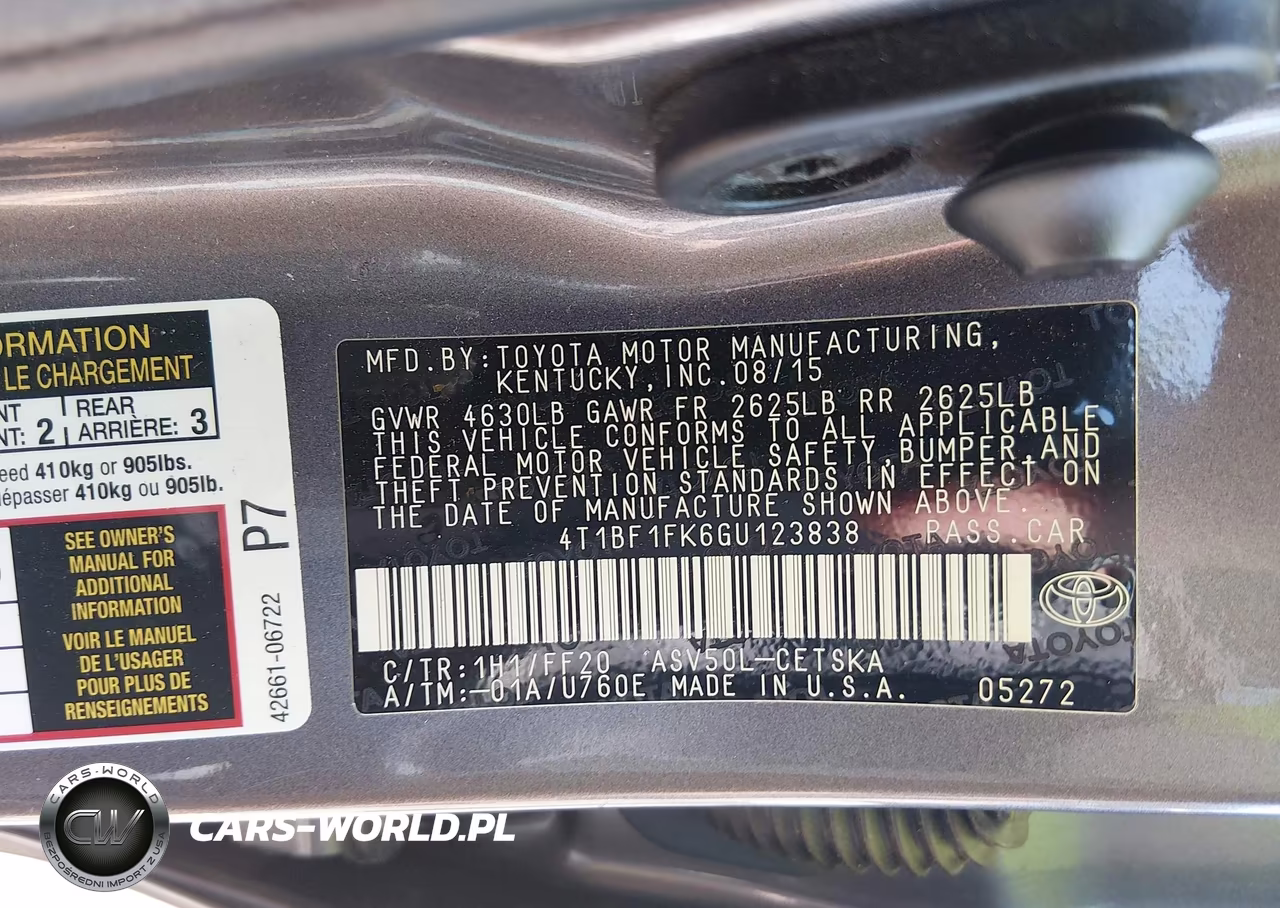 2016 Toyota Camry Se VIN:4T1BF1FK6GU123838 - 9