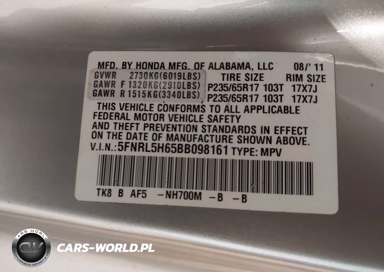 2011 Honda Odyssey Ex-L VIN:5FNRL5H65BB098161 - 9