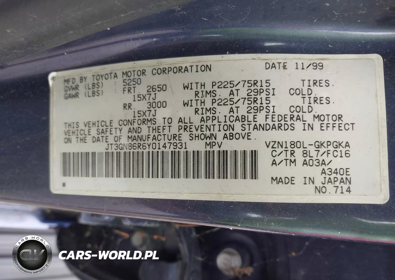 2000 Toyota 4Runner Sr5 V6 VIN:JT3GN86R6Y0147931 - 9