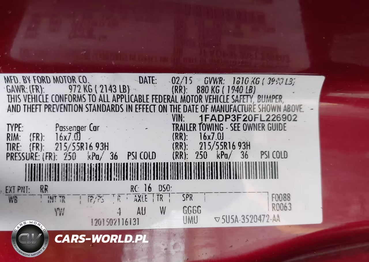2015 Ford Focus Se VIN:1FADP3F20FL226902 - 9