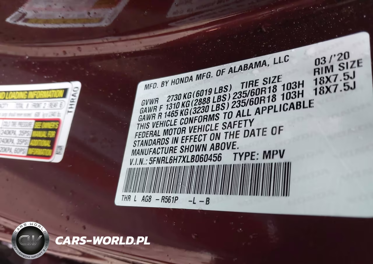 2020 Honda Odyssey Ex-L-Ex-L W-Navi Res VIN:5FNRL6H7XLB060456 - 9