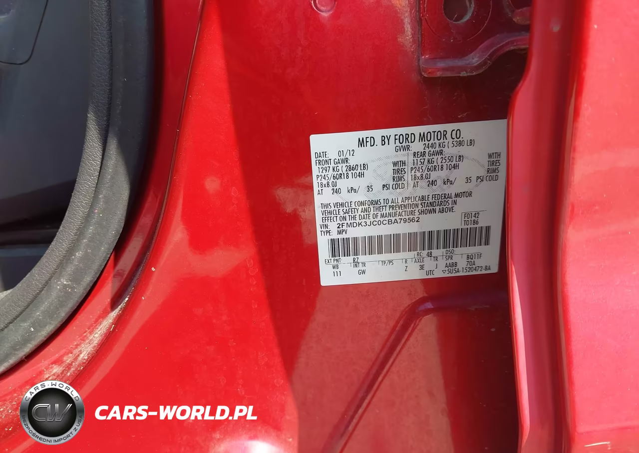 2012 Ford Edge Sel VIN:2FMDK3JC0CBA79562 - 17