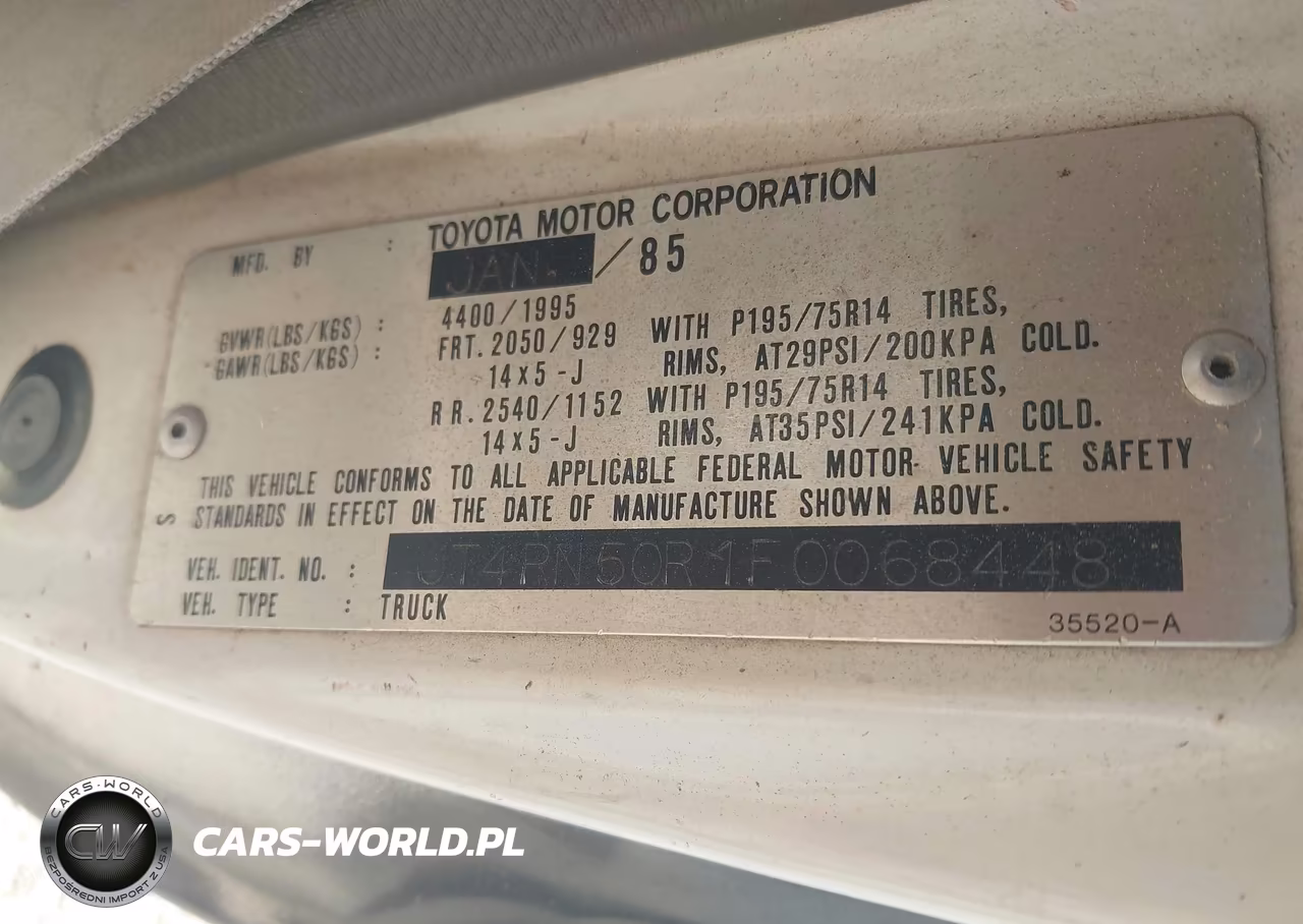 1985 Toyota Pickup 1-2 Ton Rn50 VIN:JT4RN50R1F0068448 - 9