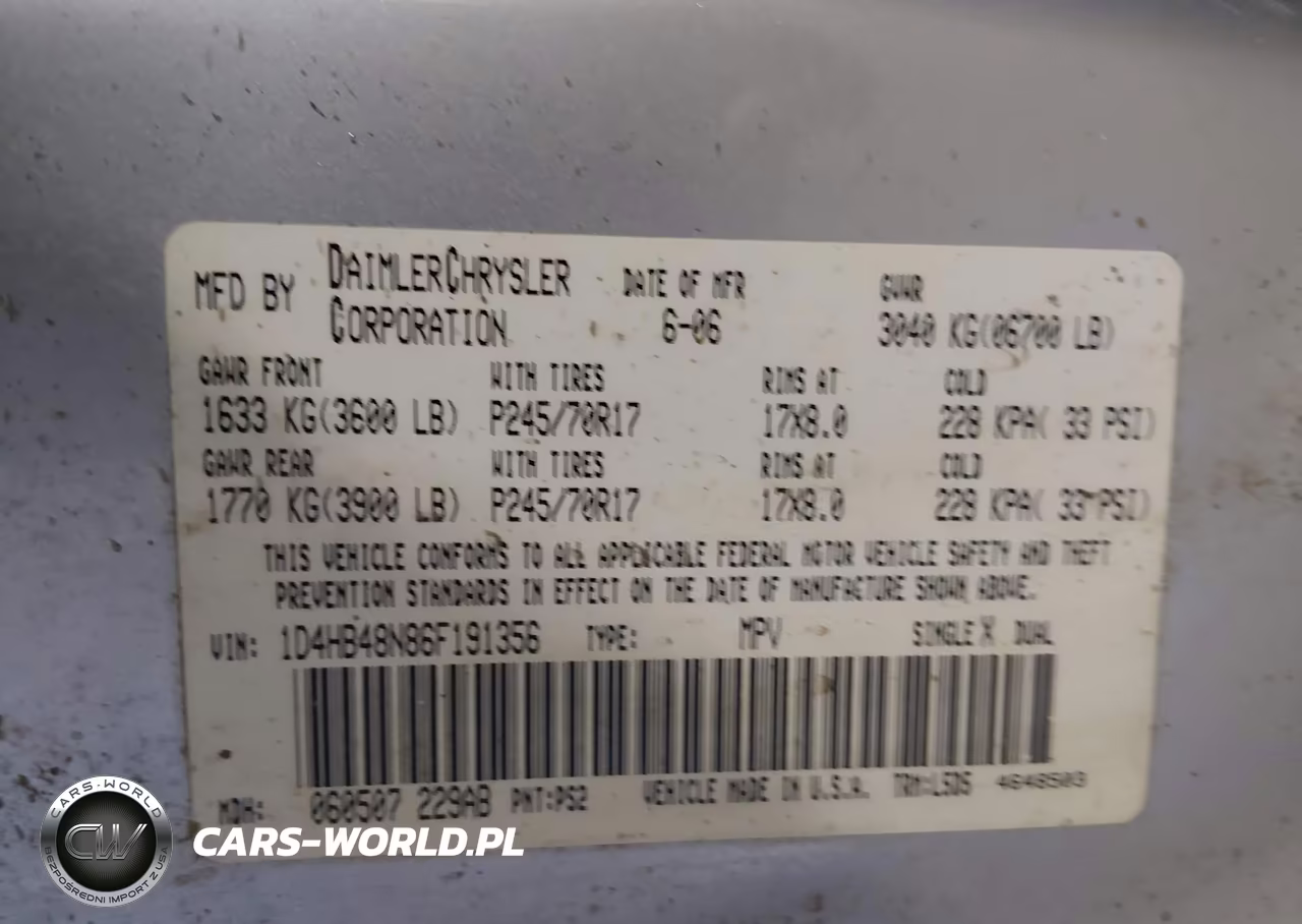 2006 Dodge Durango Slt VIN:1D4HB48N86F191356 - 9