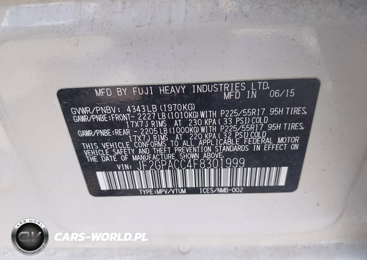 2015 Subaru Xv Crosstrek 2.0I Premium VIN:JF2GPACC4F8301999 - 9