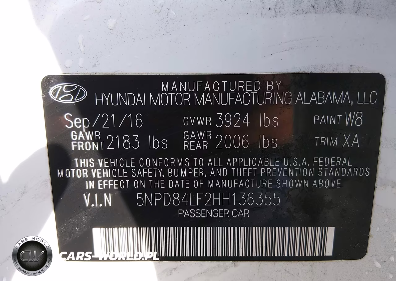 2017 Hyundai Elantra Se VIN:5NPD84LF2HH136355 - 9