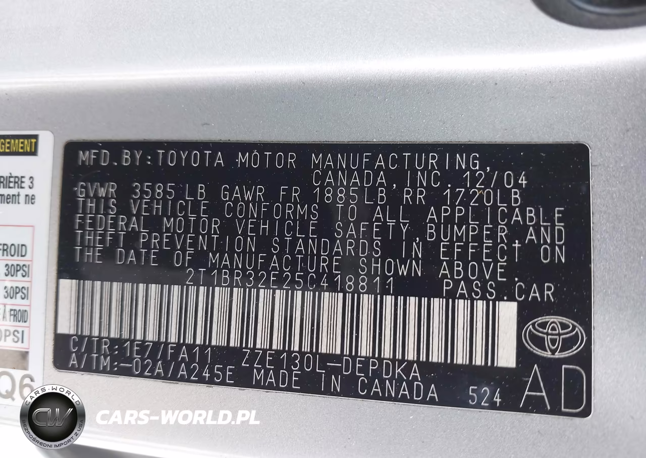 2005 Toyota Corolla Ce VIN:2T1BR32E25C418811 - 9