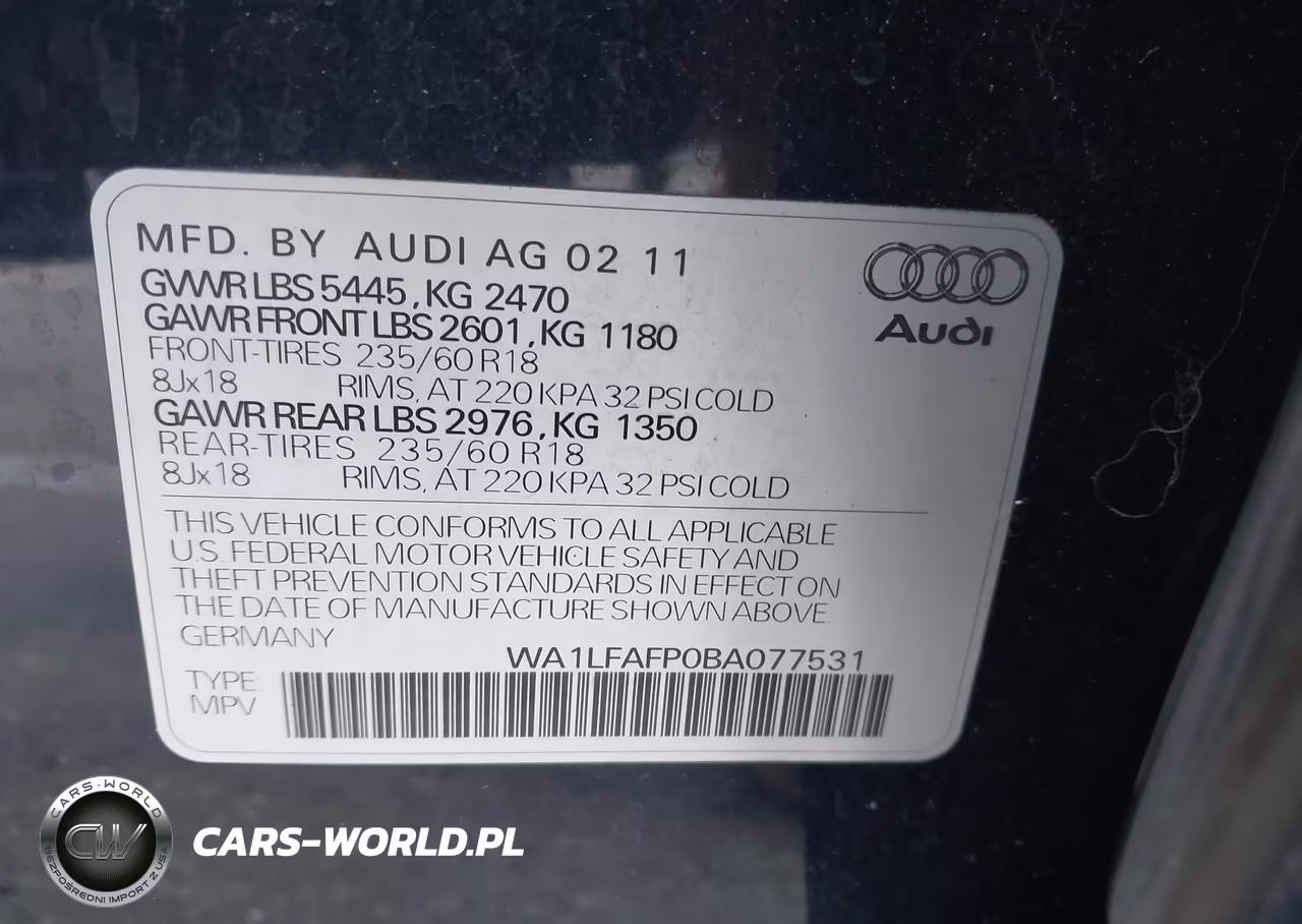 2011 Audi Q5 2.0T Premium VIN:WA1LFAFP0BA077531 - 9