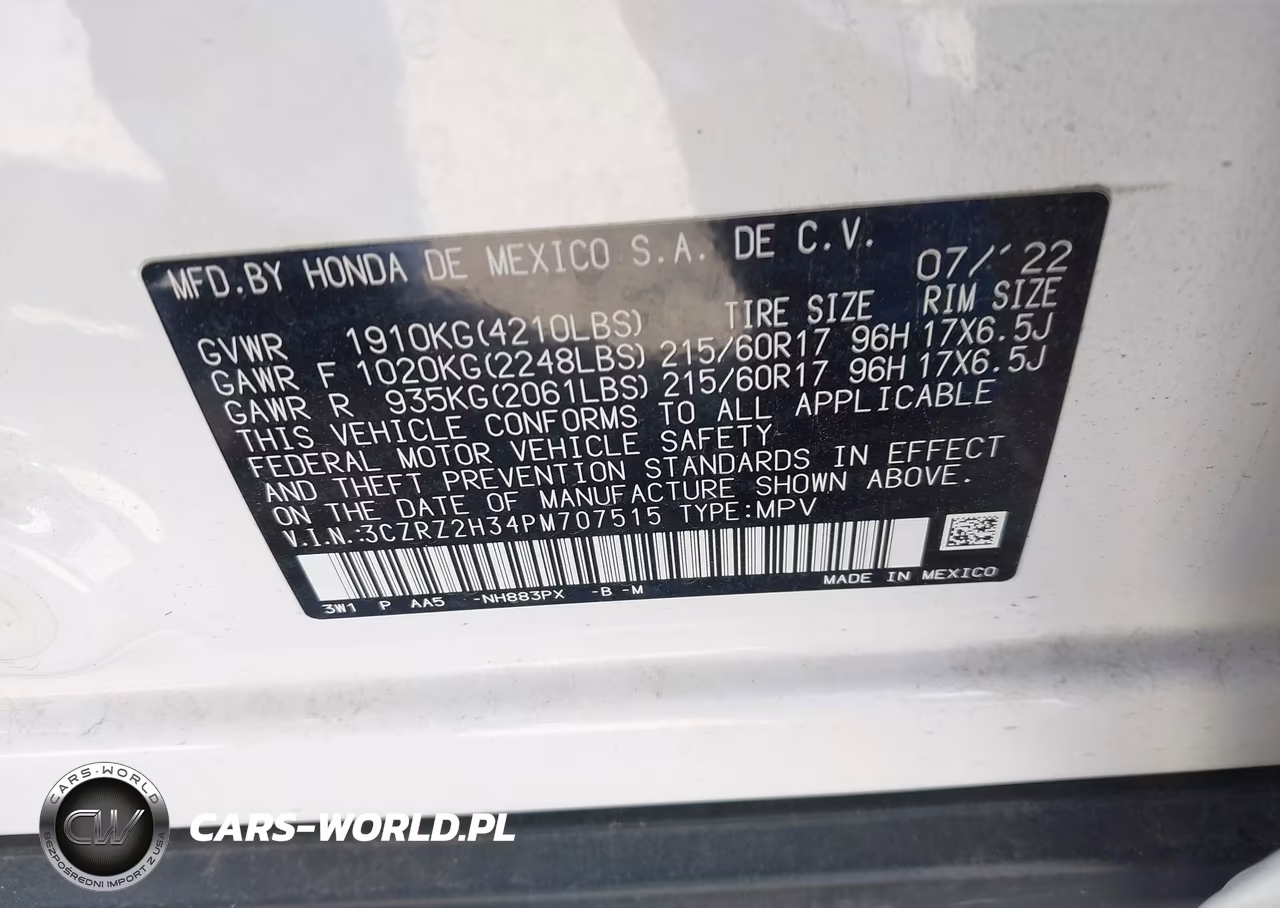 2023 Honda Hr-V Awd Lx VIN:3CZRZ2H34PM707515 - 9