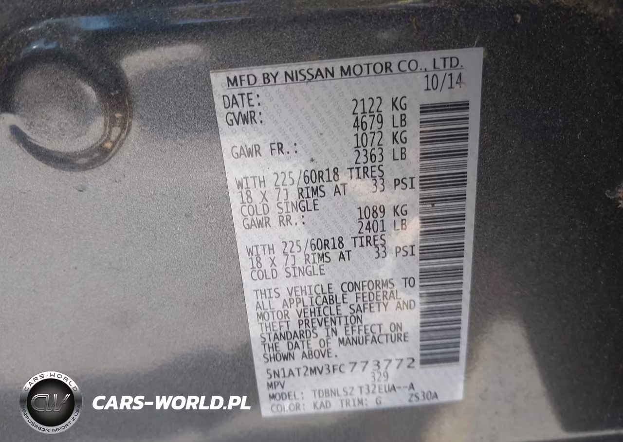 2015 Nissan Rogue Sl VIN:5N1AT2MV3FC773772 - 9