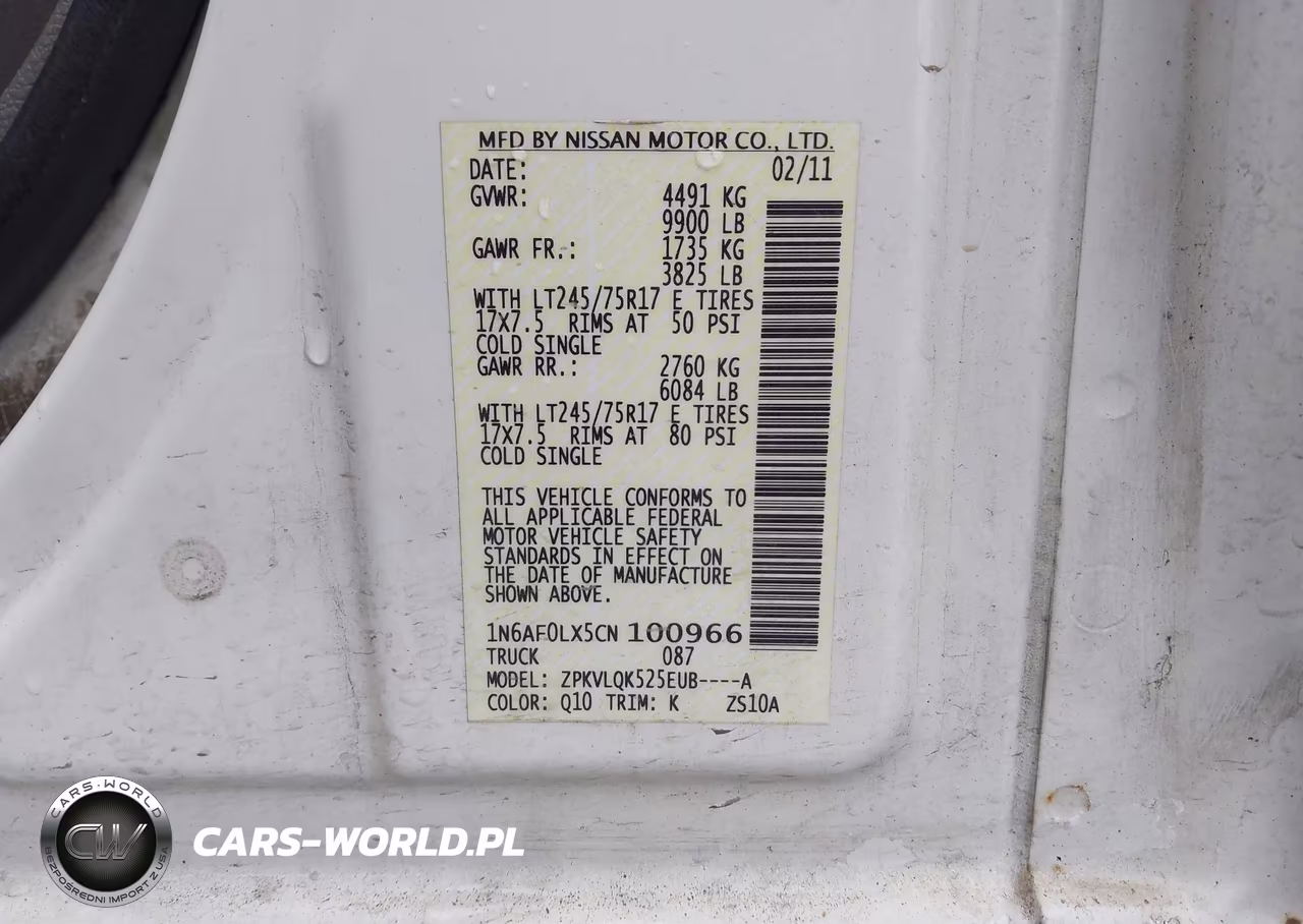 2012 Nissan Nv 3500 Nv3500 Hd S V8 VIN:1N6AF0LX5CN100966 - 9
