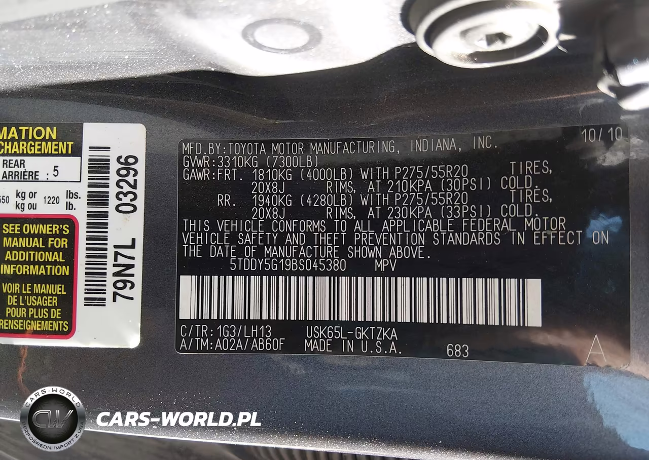 2011 Toyota Sequoia Platinum 5.7L V8 VIN:5TDDY5G19BS045380 - 9