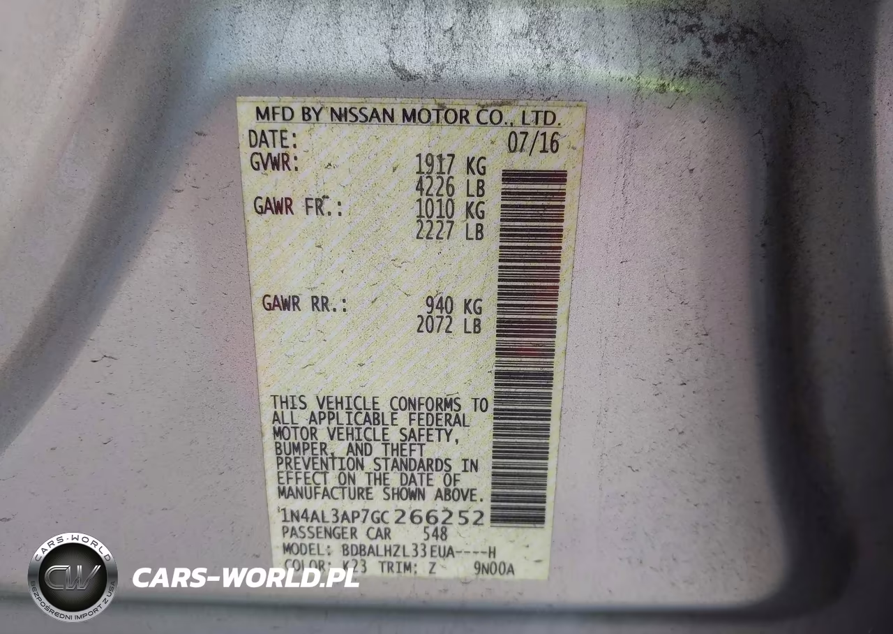 2016 Nissan Altima 2.5 Sr VIN:1N4AL3AP7GC266252 - 9