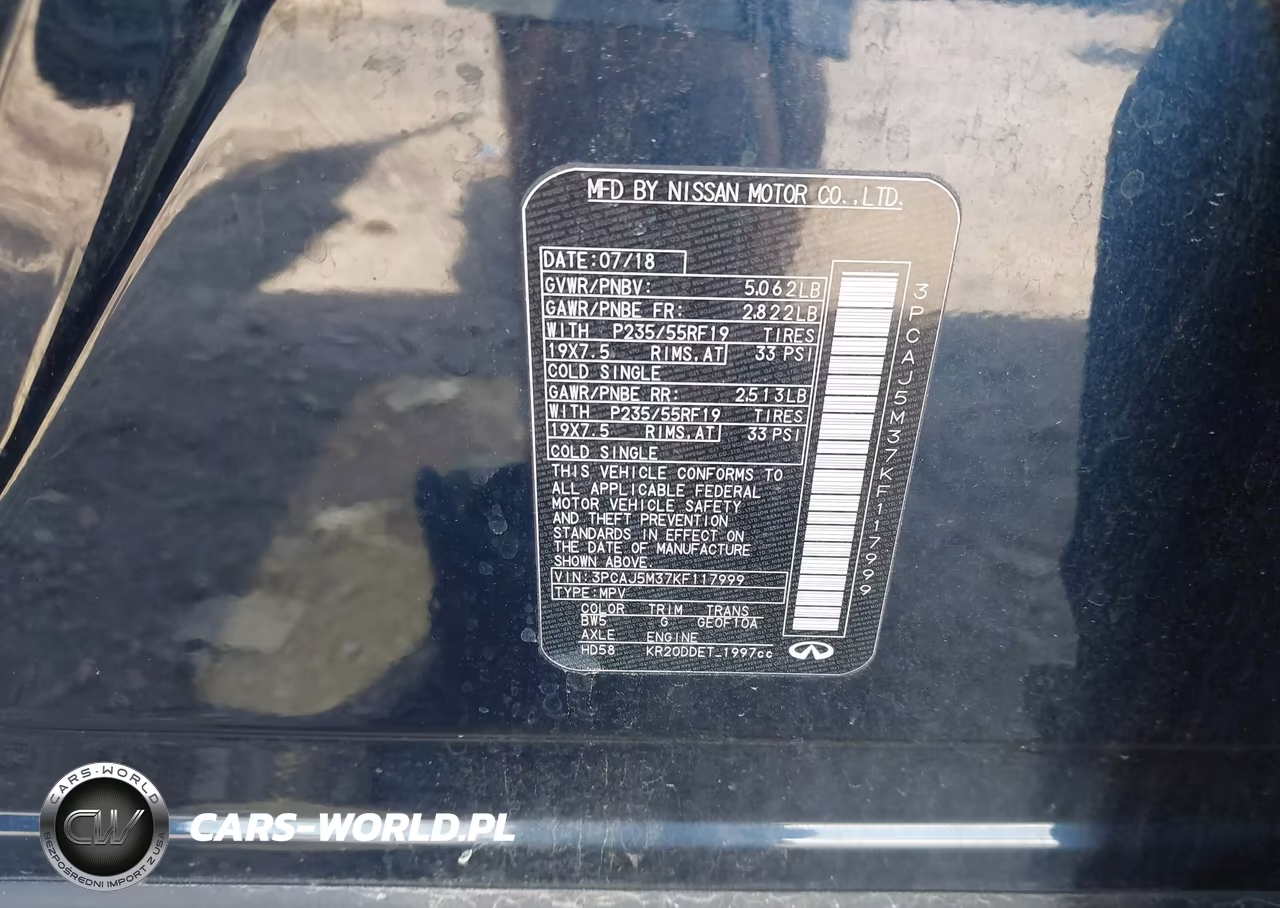 2019 Infiniti Qx50 Luxe VIN:3PCAJ5M37KF117999 - 9