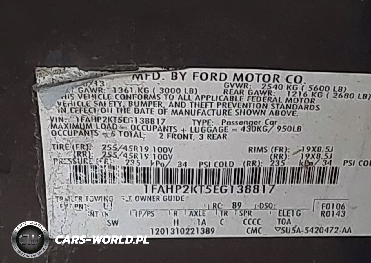 2014 Ford Taurus Sho VIN:1FAHP2KT5EG138817 - 9