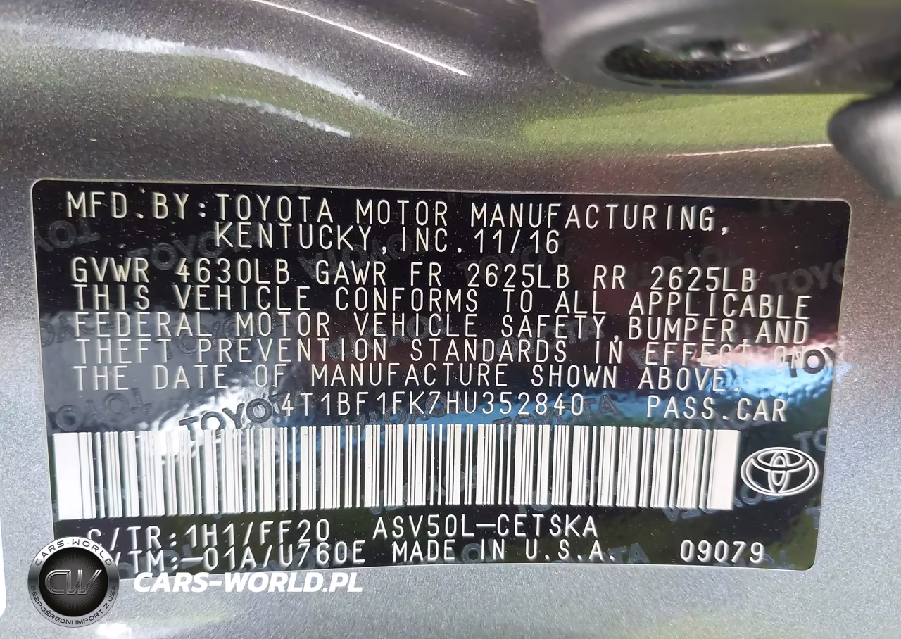 2017 Toyota Camry Se VIN:4T1BF1FK7HU352840 - 9
