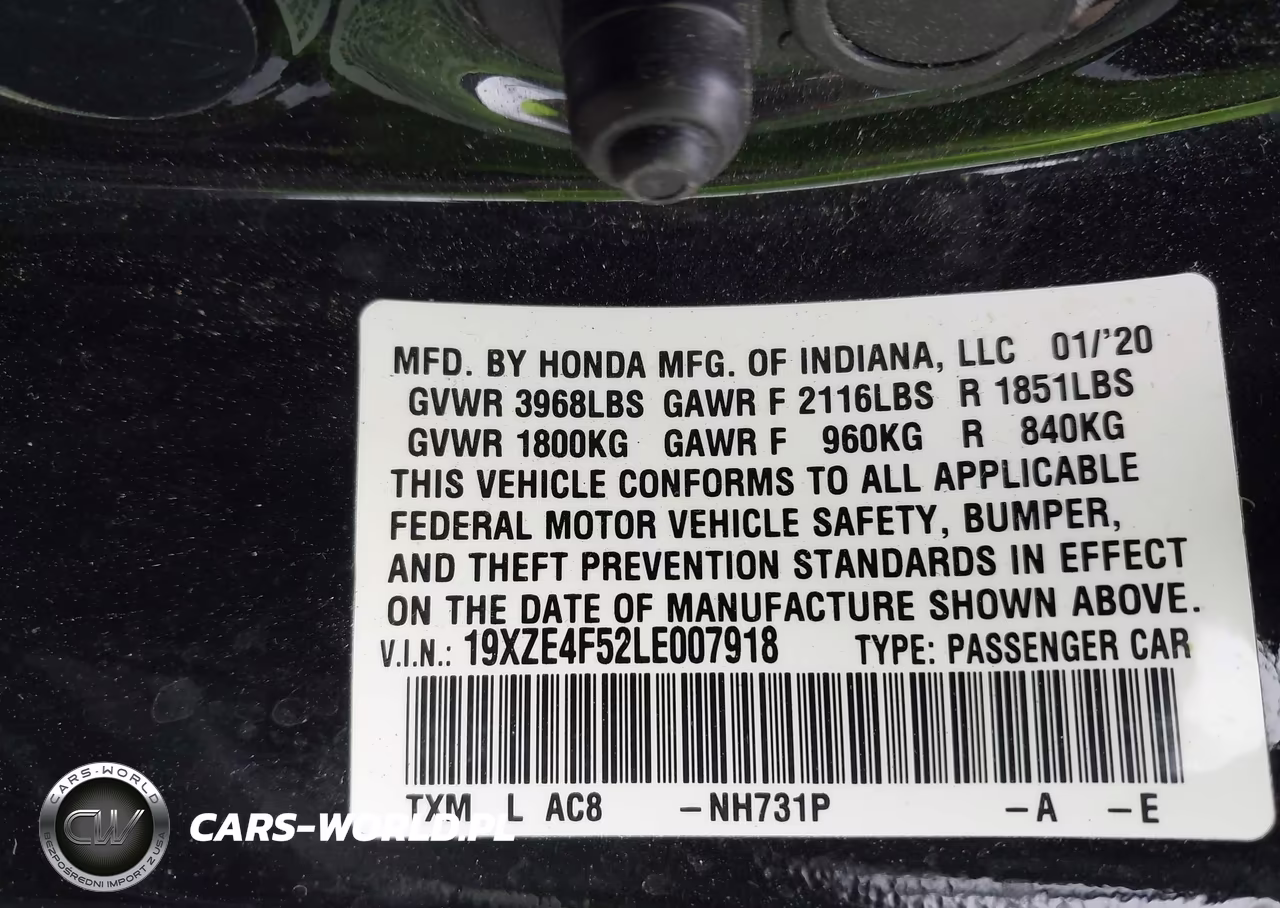 2020 Honda Insight Ex VIN:19XZE4F52LE007918 - 9