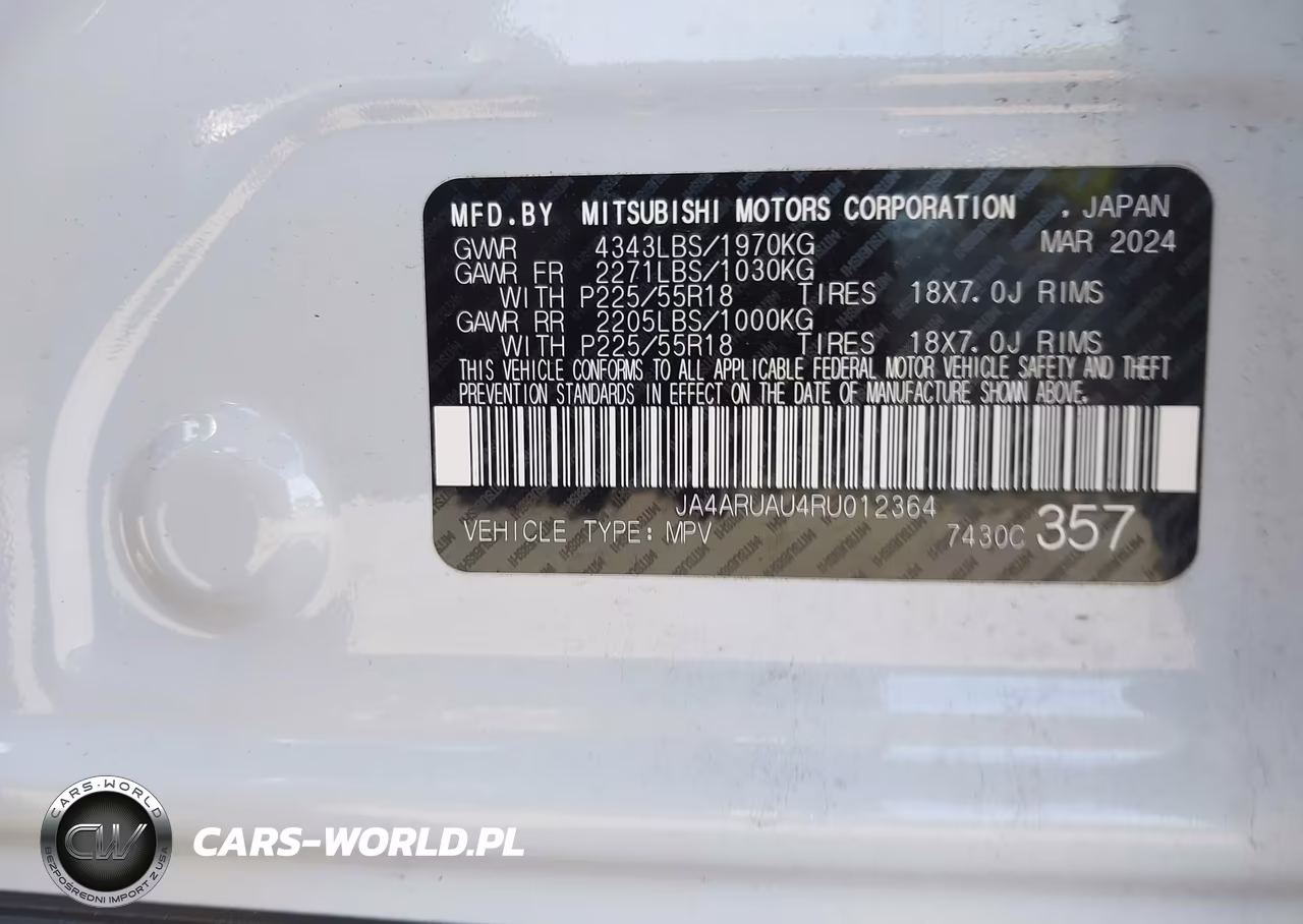 2024 Mitsubishi Outlander Sport 2.0 Le Awc VIN:JA4ARUAU4RU012364 - 9