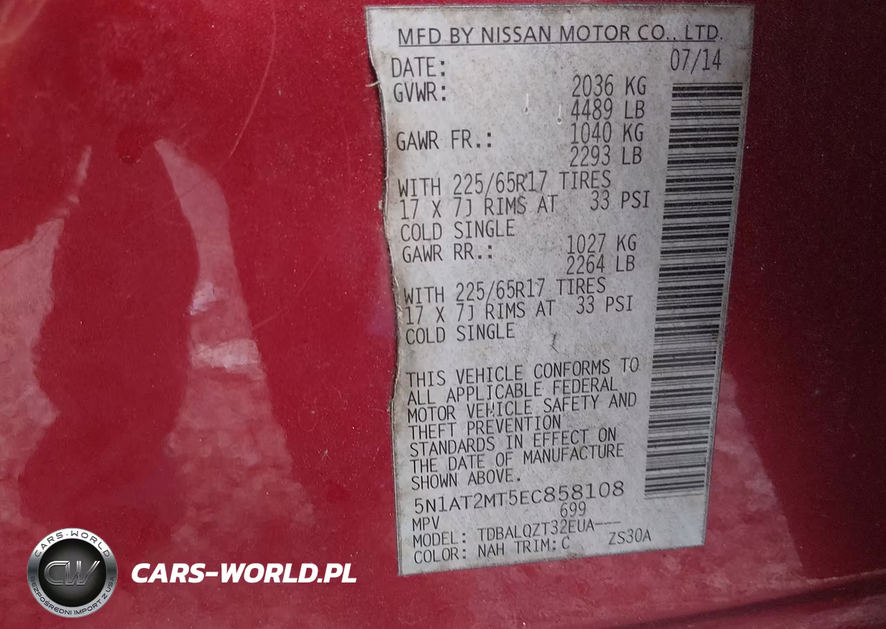 2014 Nissan Rogue Sv VIN:5N1AT2MT5EC858108 - 9