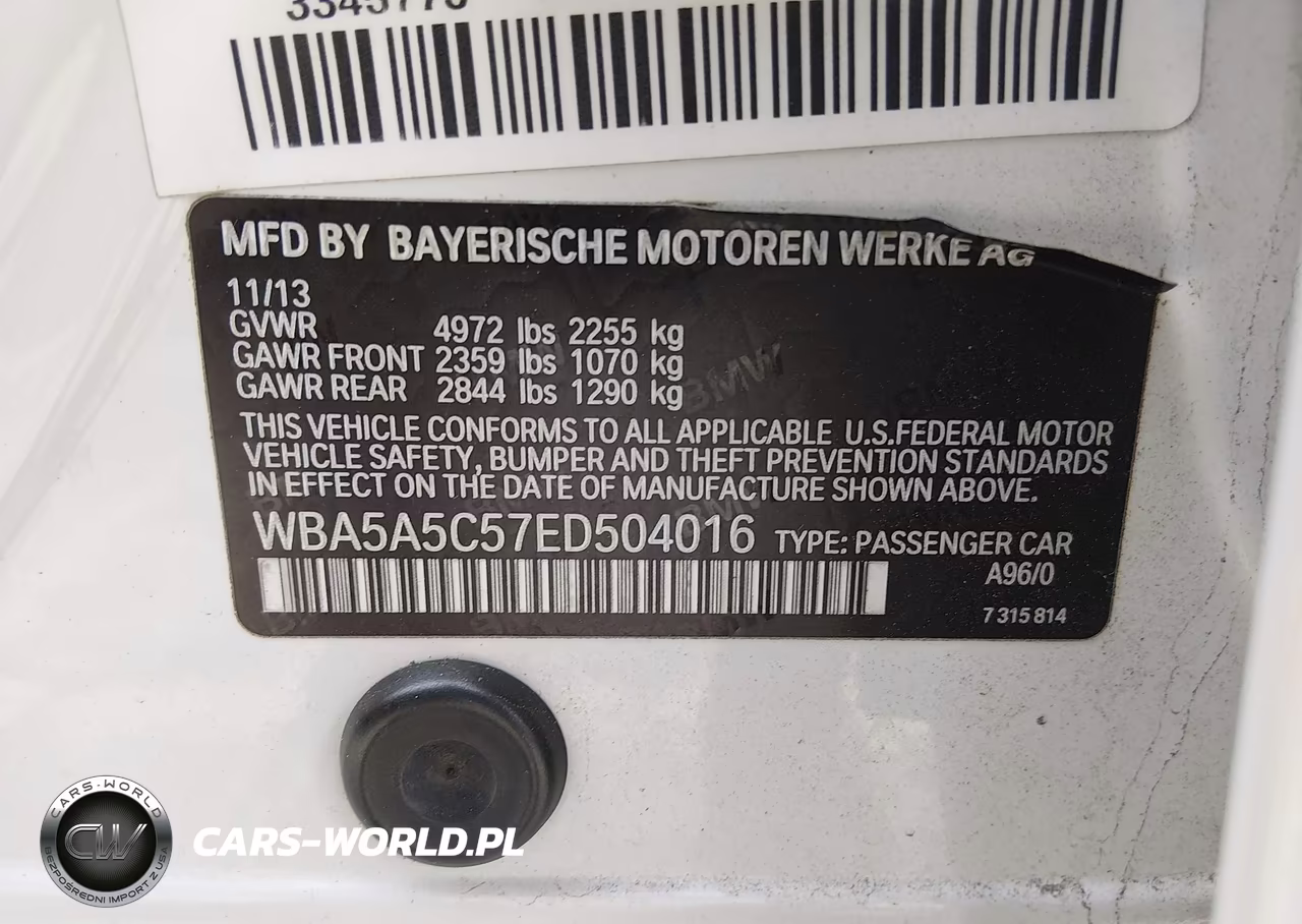 2014 BMW 528I VIN:WBA5A5C57ED504016 - 9