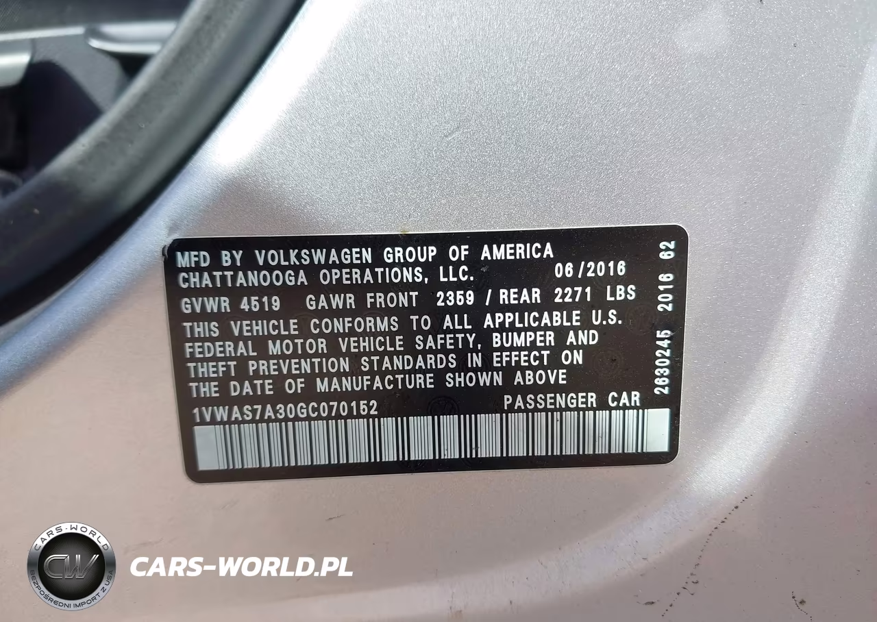 2016 Volkswagen Passat 1.8T S VIN:1VWAS7A30GC070152 - 9