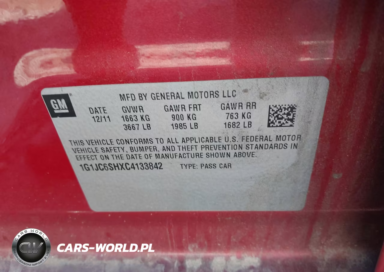 2012 Chevrolet Sonic 2Lt VIN:1G1JC6SHXC4133842 - 9
