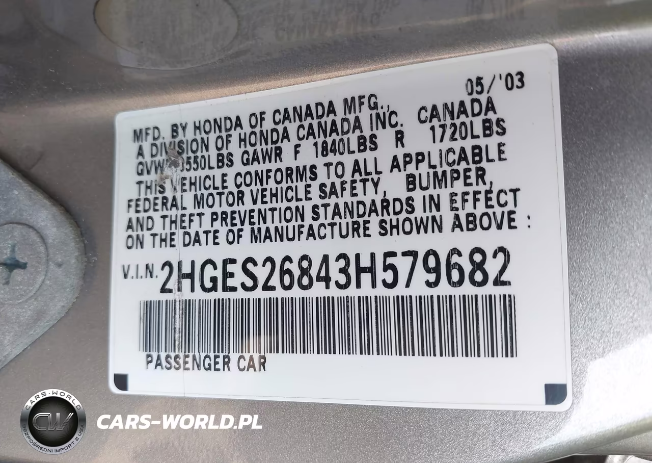 2003 Honda Civic Ex VIN:2HGES26843H579682 - 9