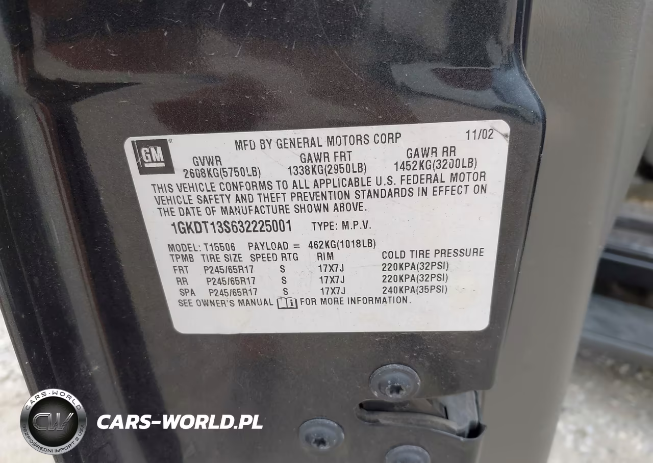 2003 GMC Envoy Sle VIN:1GKDT13S632225001 - 9