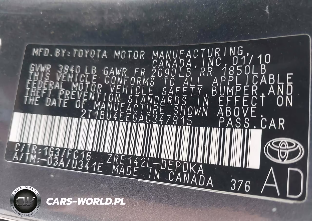 2010 Toyota Corolla Le VIN:2T1BU4EE6AC347915 - 9