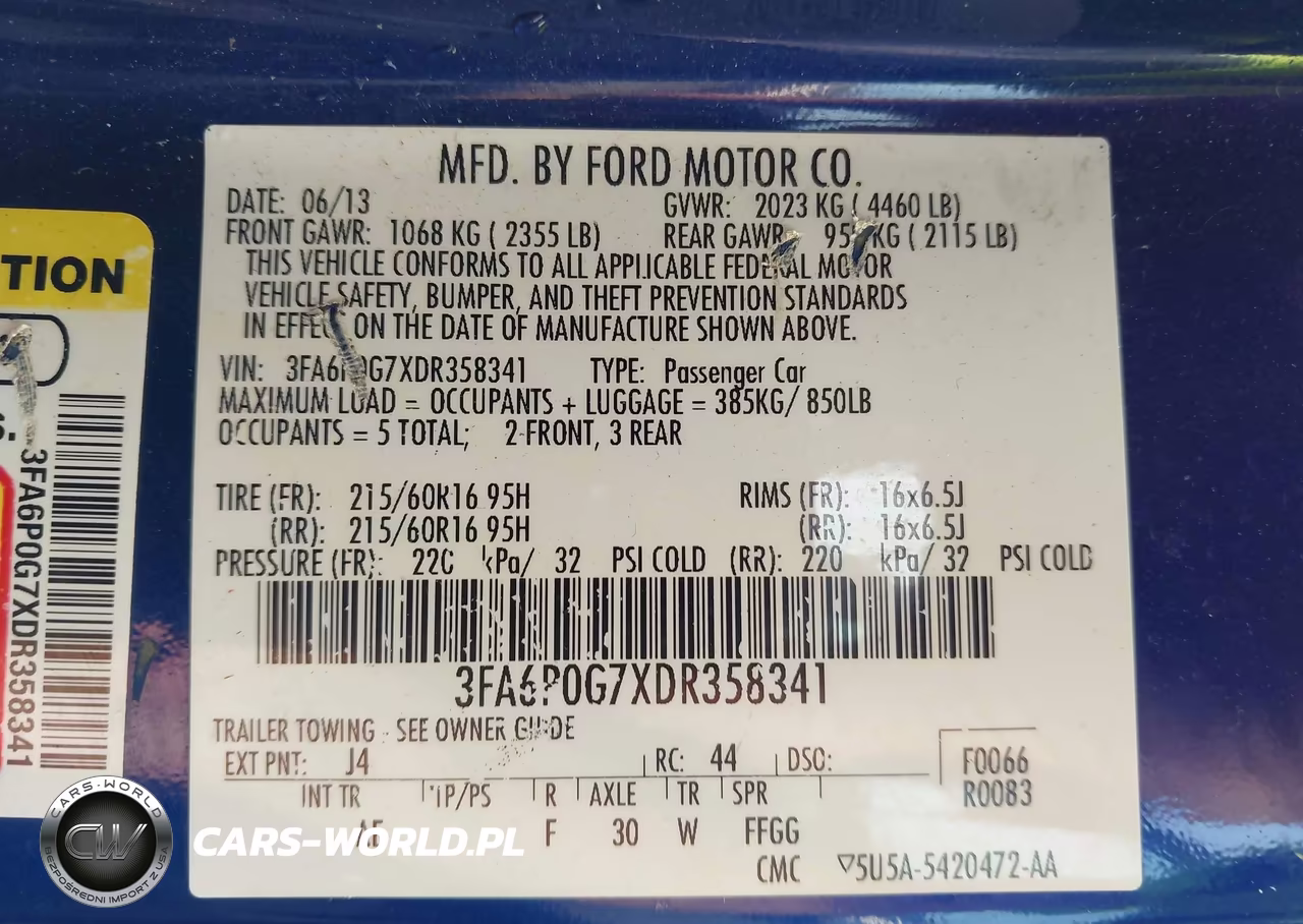 2013 Ford Fusion S VIN:3FA6P0G7XDR358341 - 9