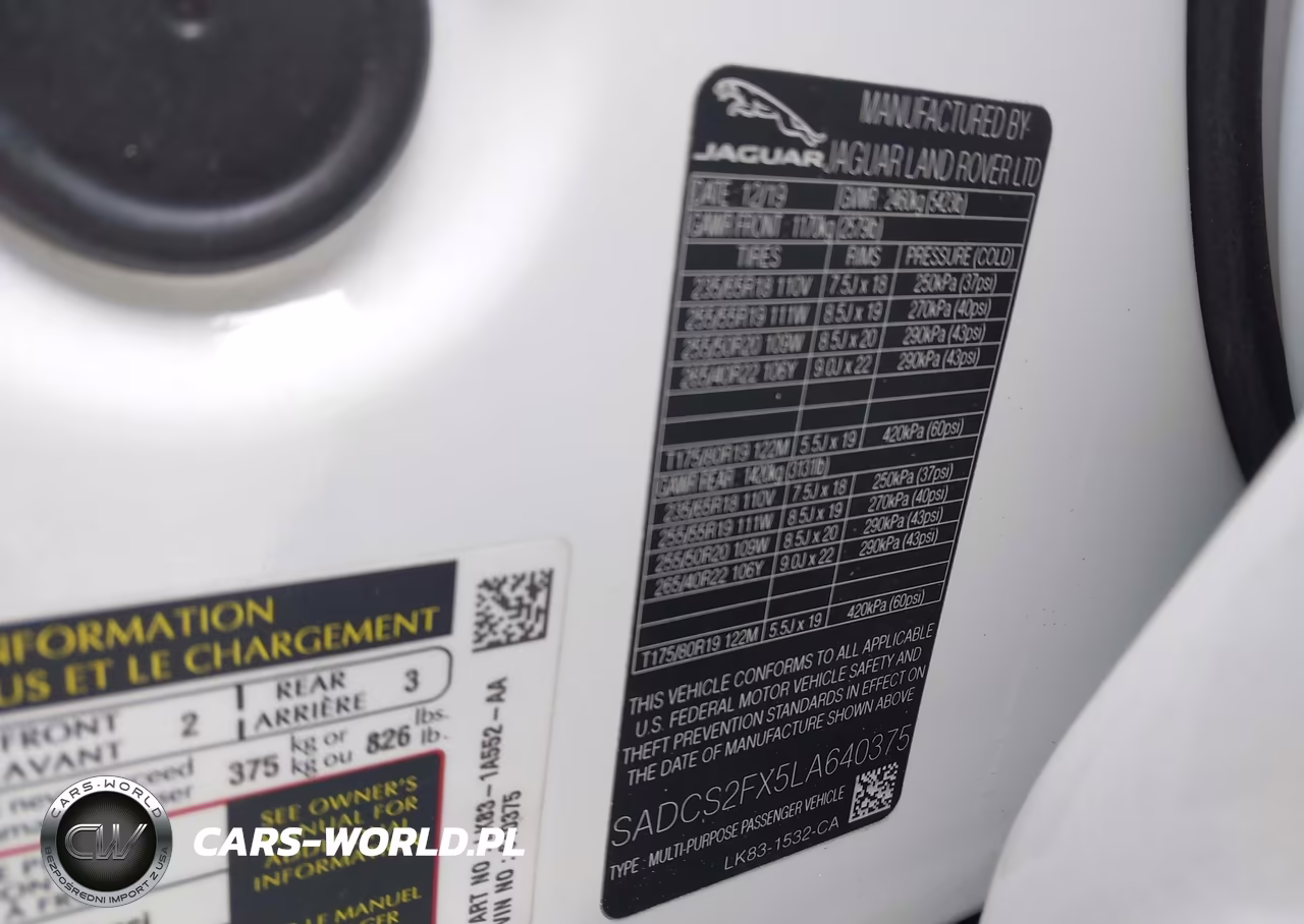 2020 Jaguar F-Pace P250 Awd Automatic VIN:SADCS2FX5LA640375 - 9