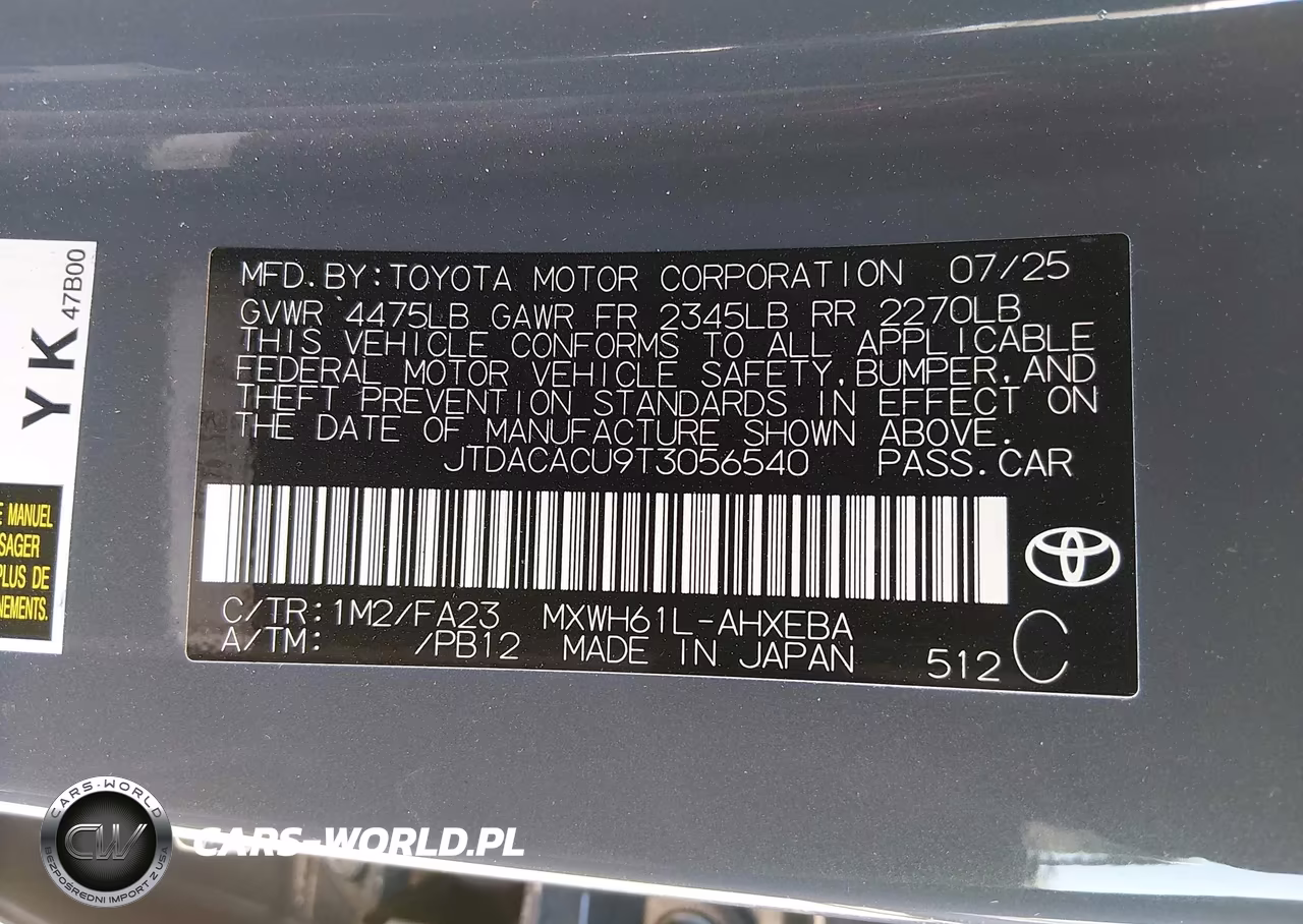 2026 Toyota Prius Plug-In Hybrid Se VIN:JTDACACU9T3056540 - 9