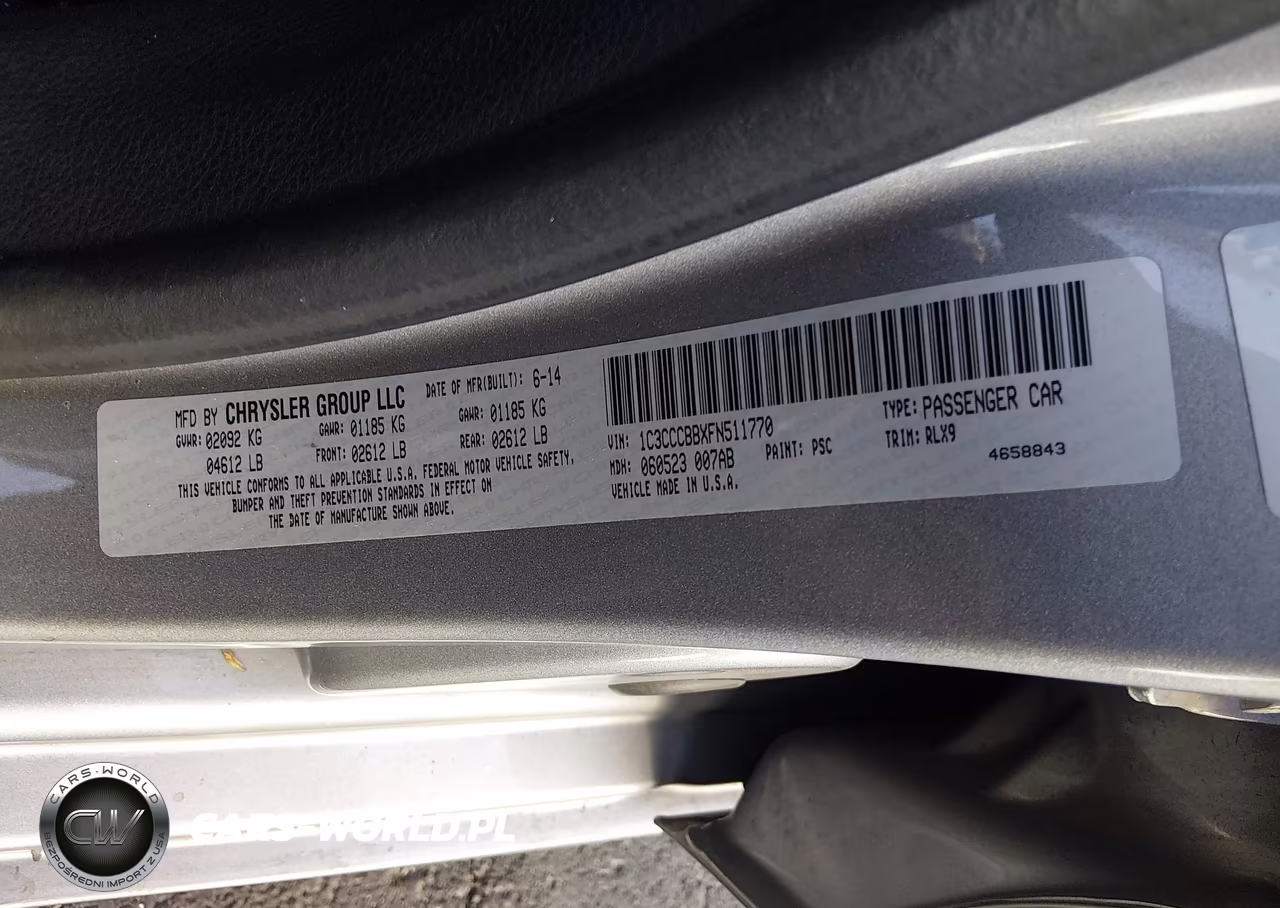 2015 Chrysler 200 S VIN:1C3CCCBBXFN511770 - 9