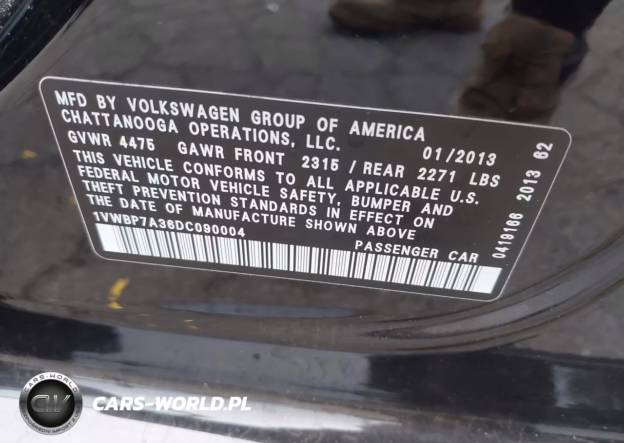 2013 Volkswagen Passat 2.5L Se VIN:1VWBP7A36DC090004 - 9