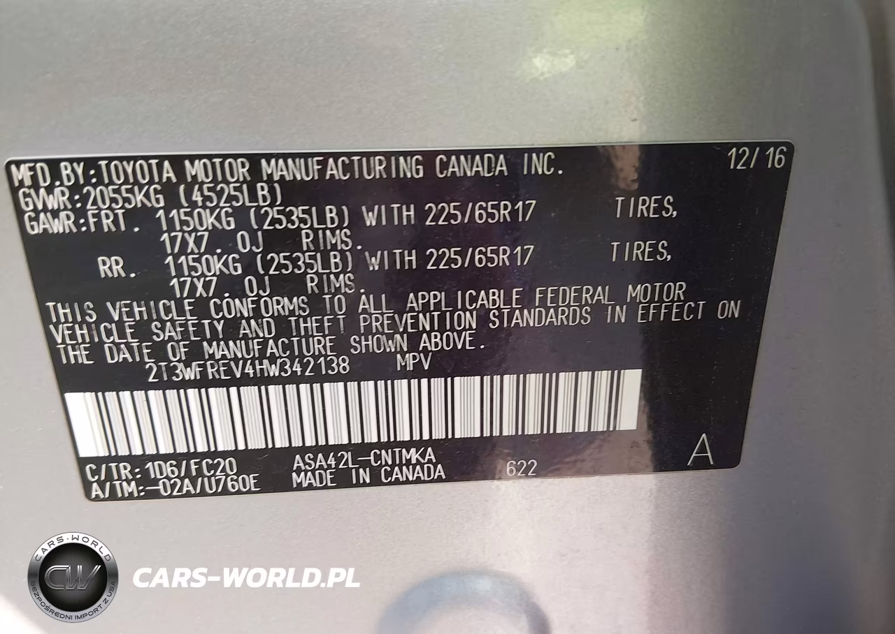 2017 Toyota Rav4 Xle VIN:2T3WFREV4HW342138 - 9