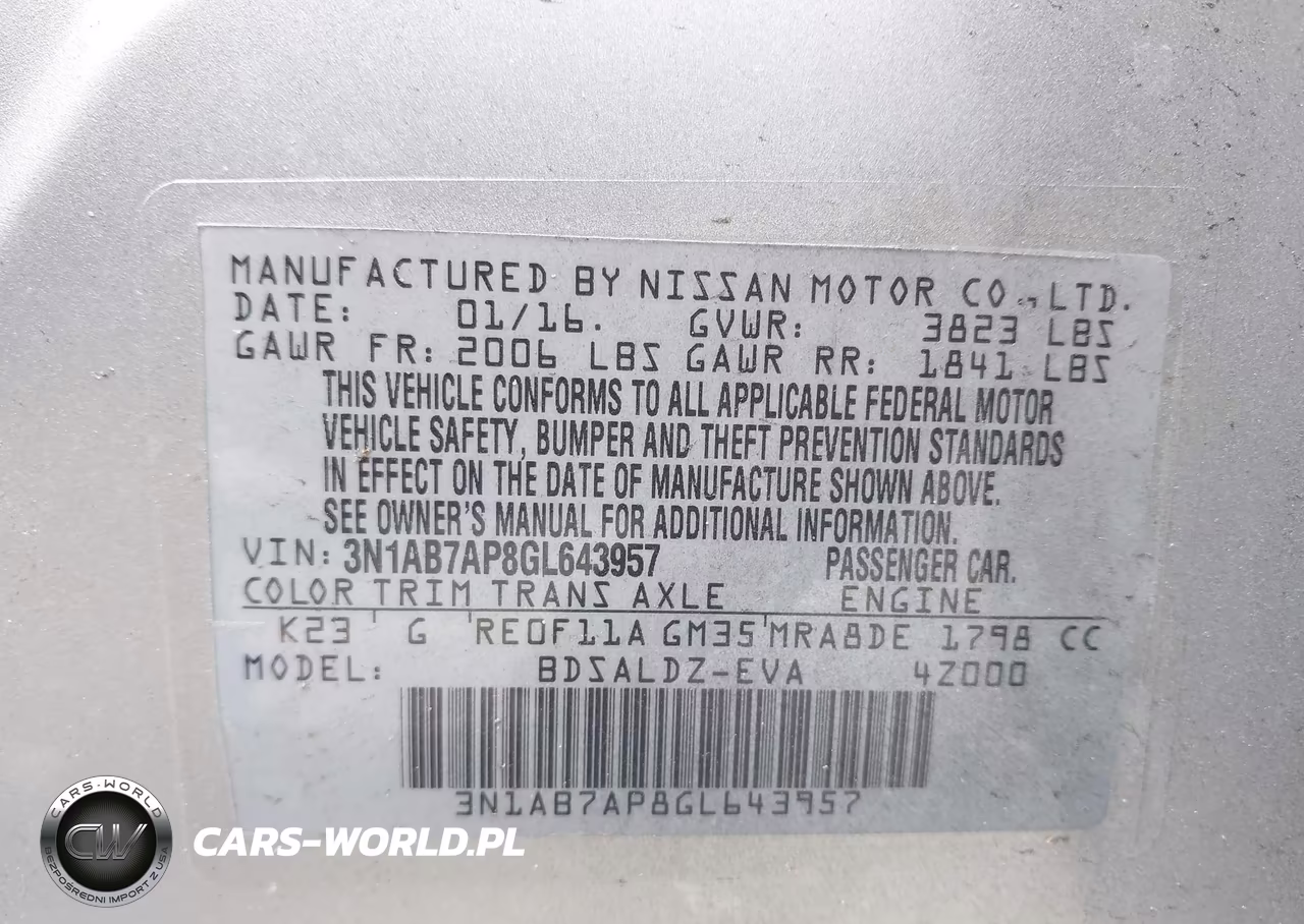 2016 Nissan Sentra Fe+ S-S-Sl-Sr-Sv VIN:3N1AB7AP8GL643957 - 9