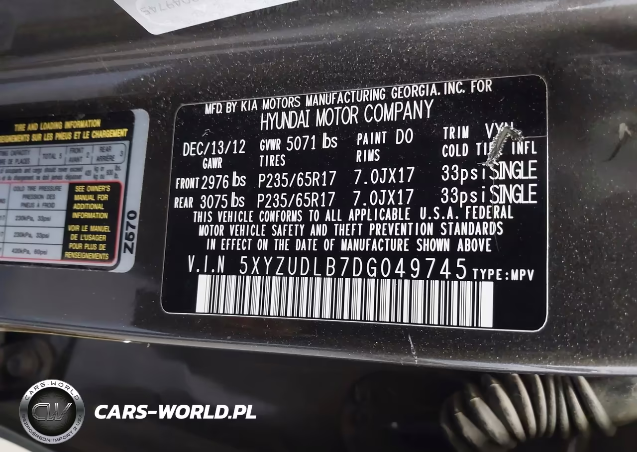 2013 Hyundai Santa Fe Sport VIN:5XYZUDLB7DG049745 - 9