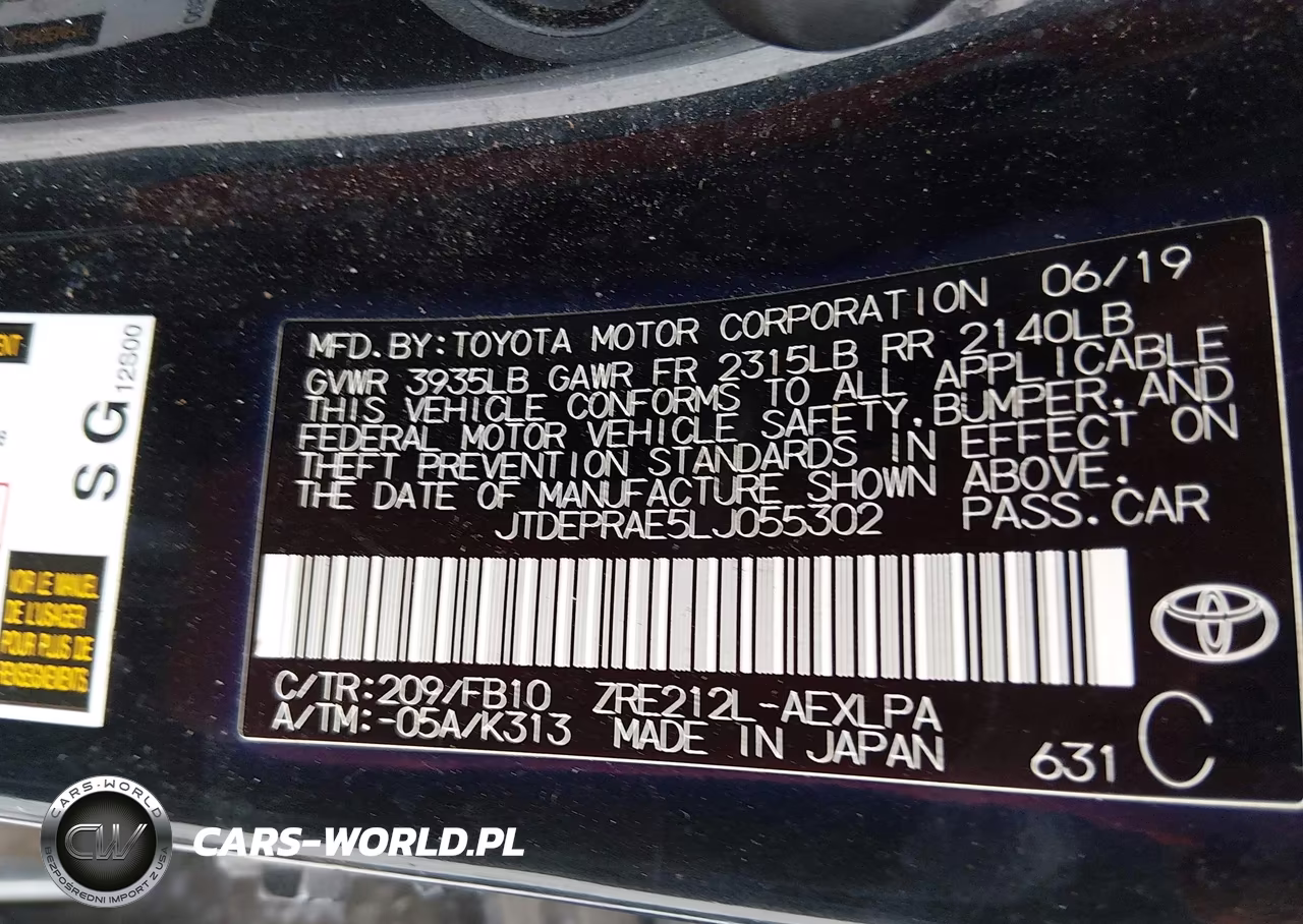 2020 Toyota Corolla Le VIN:JTDEPRAE5LJ055302 - 9