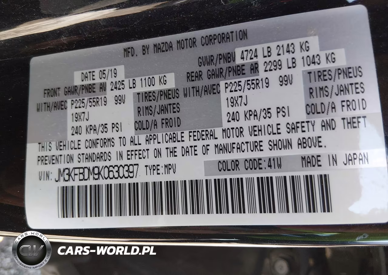 2019 Mazda Cx-5 Grand Touring VIN:JM3KFBDM9K0630397 - 9