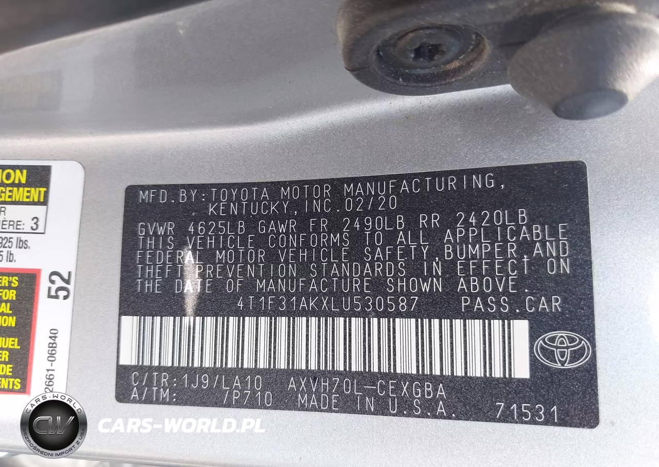 2020 Toyota Camry Xle Hybrid VIN:4T1F31AKXLU530587 - 9