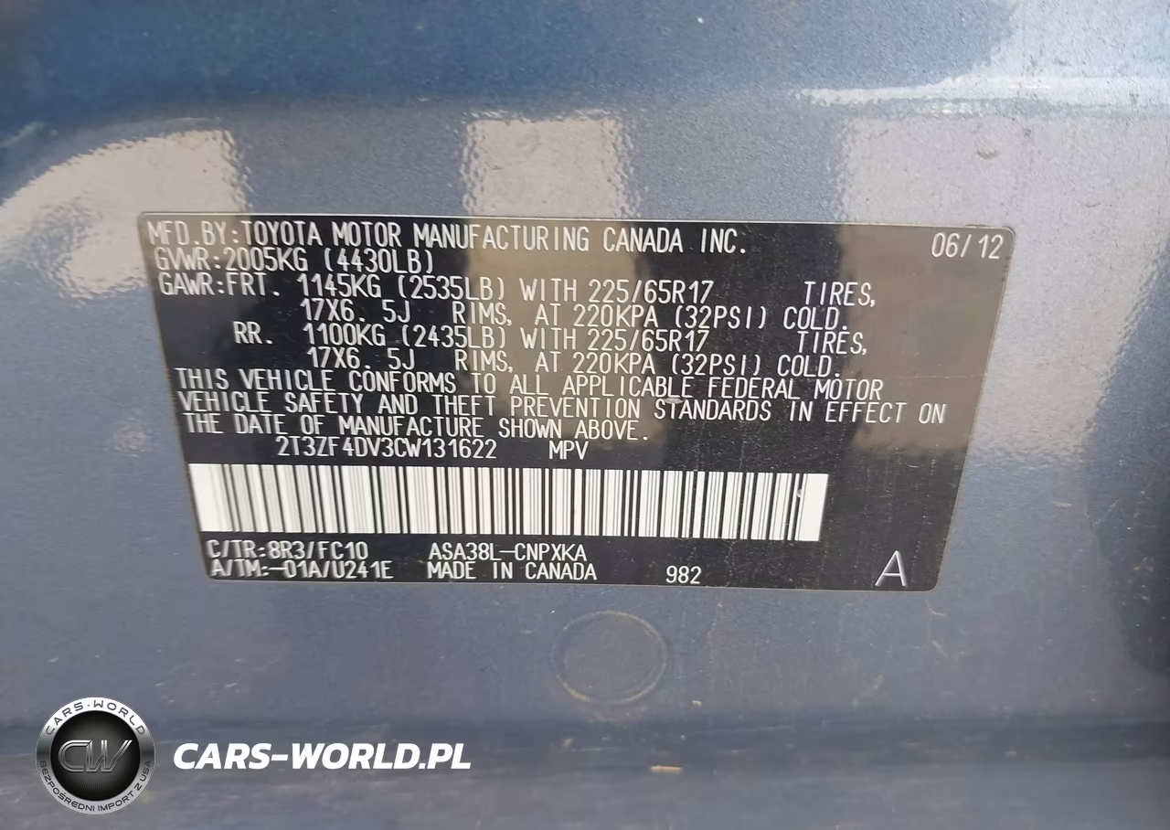2012 Toyota Rav4 VIN:2T3ZF4DV3CW131622 - 9