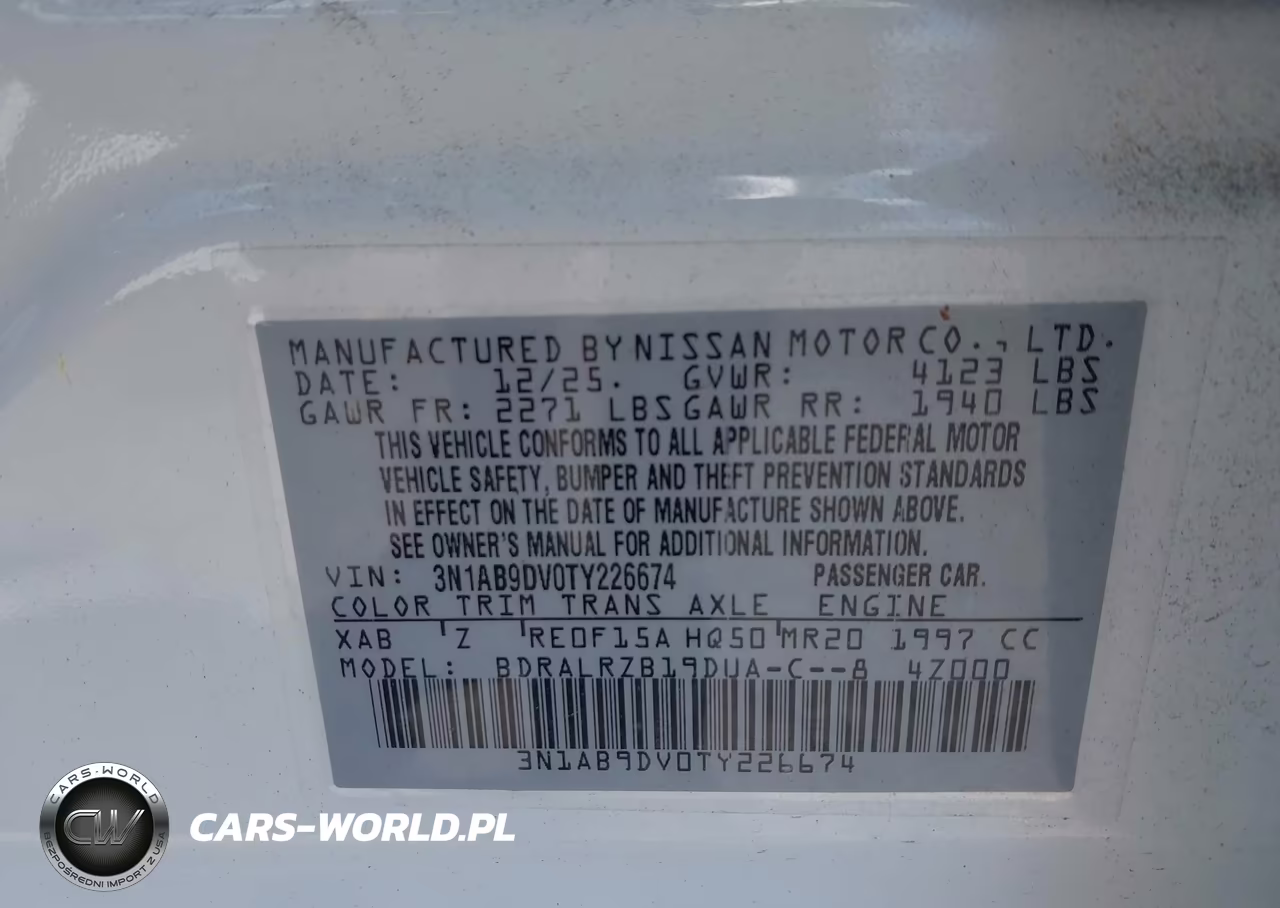 2026 Nissan Sentra Sr VIN:3N1AB9DV0TY226674 - 9